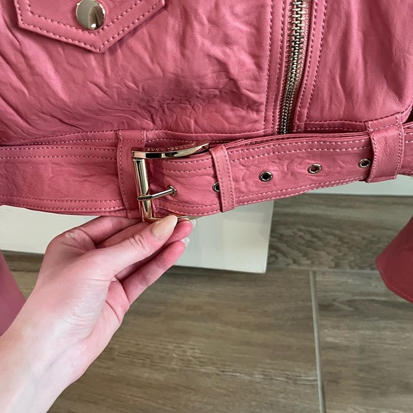 MICHAEL KORS Crinkled Leather Moto Jacket - Picture 4 of 8